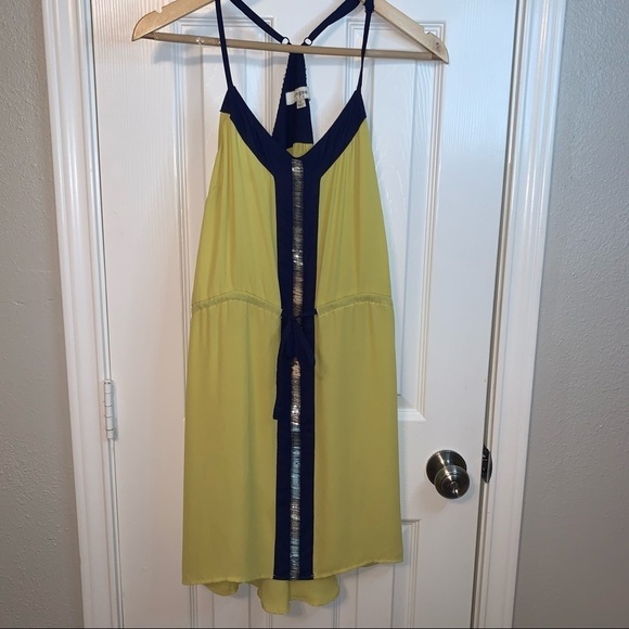 Umgee Yellow Spaghetti String Deep V-Neck Casual Summer Dress size Small - Picture 2 of 6